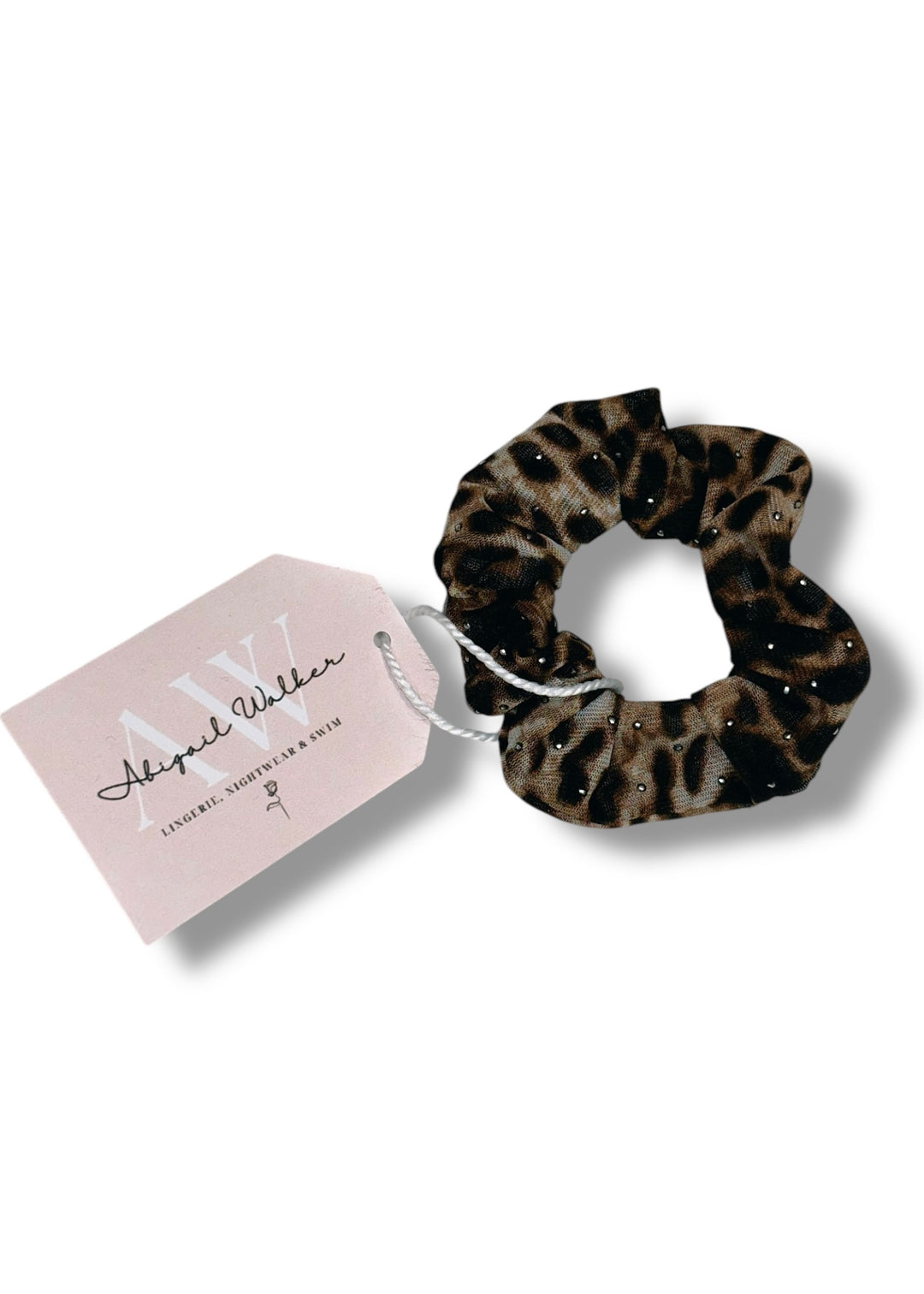 Leopard Print Stud Scrunchy