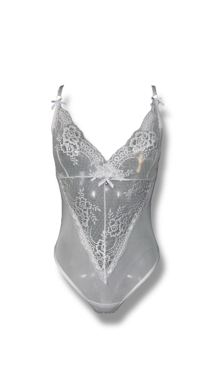 Evie White Lace Bodysuit