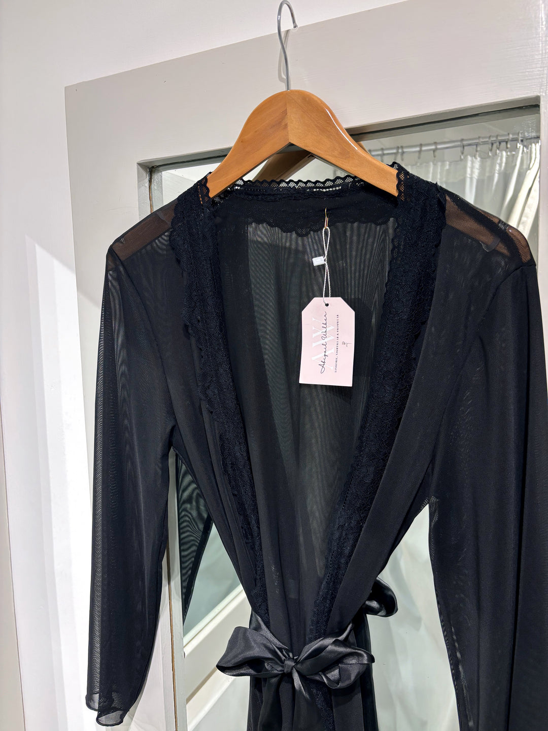 Timeless Mesh Robe With Lace Trim