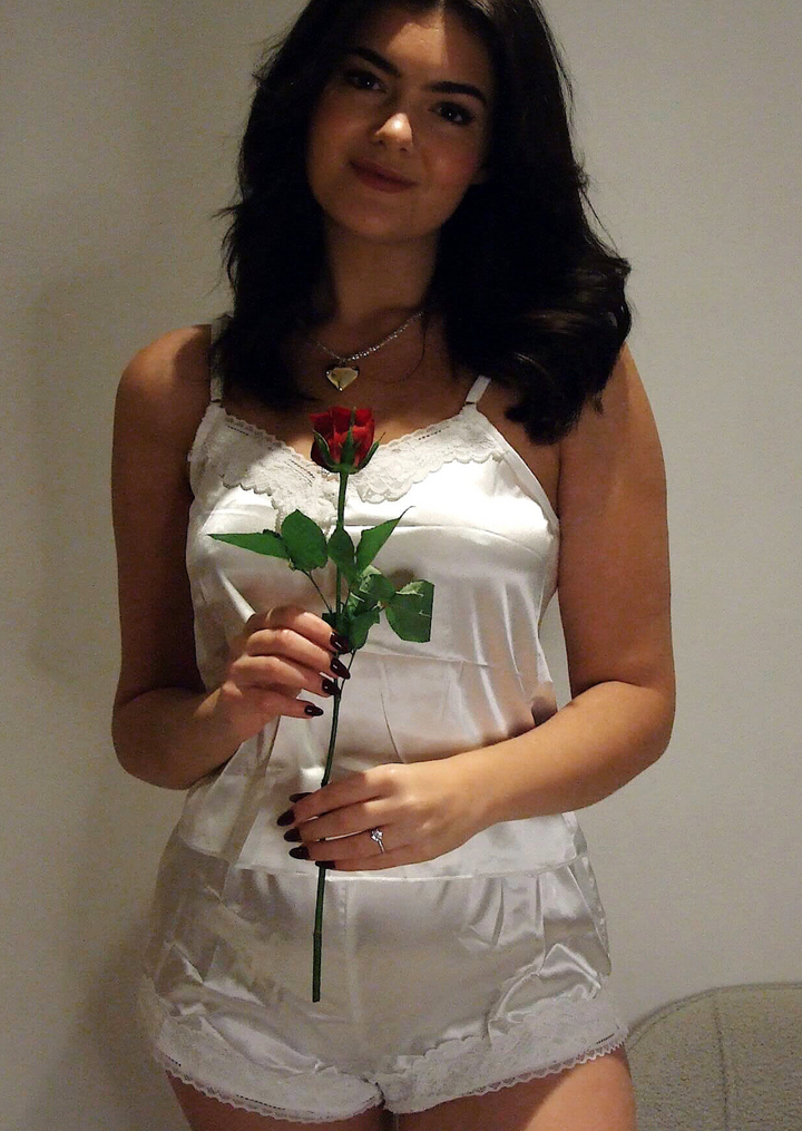 Rosa White Satin Nightwear Set