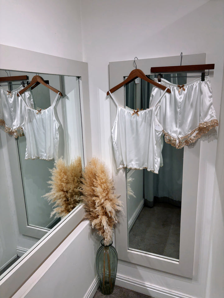Aphrodite White Satin Nightwear Set