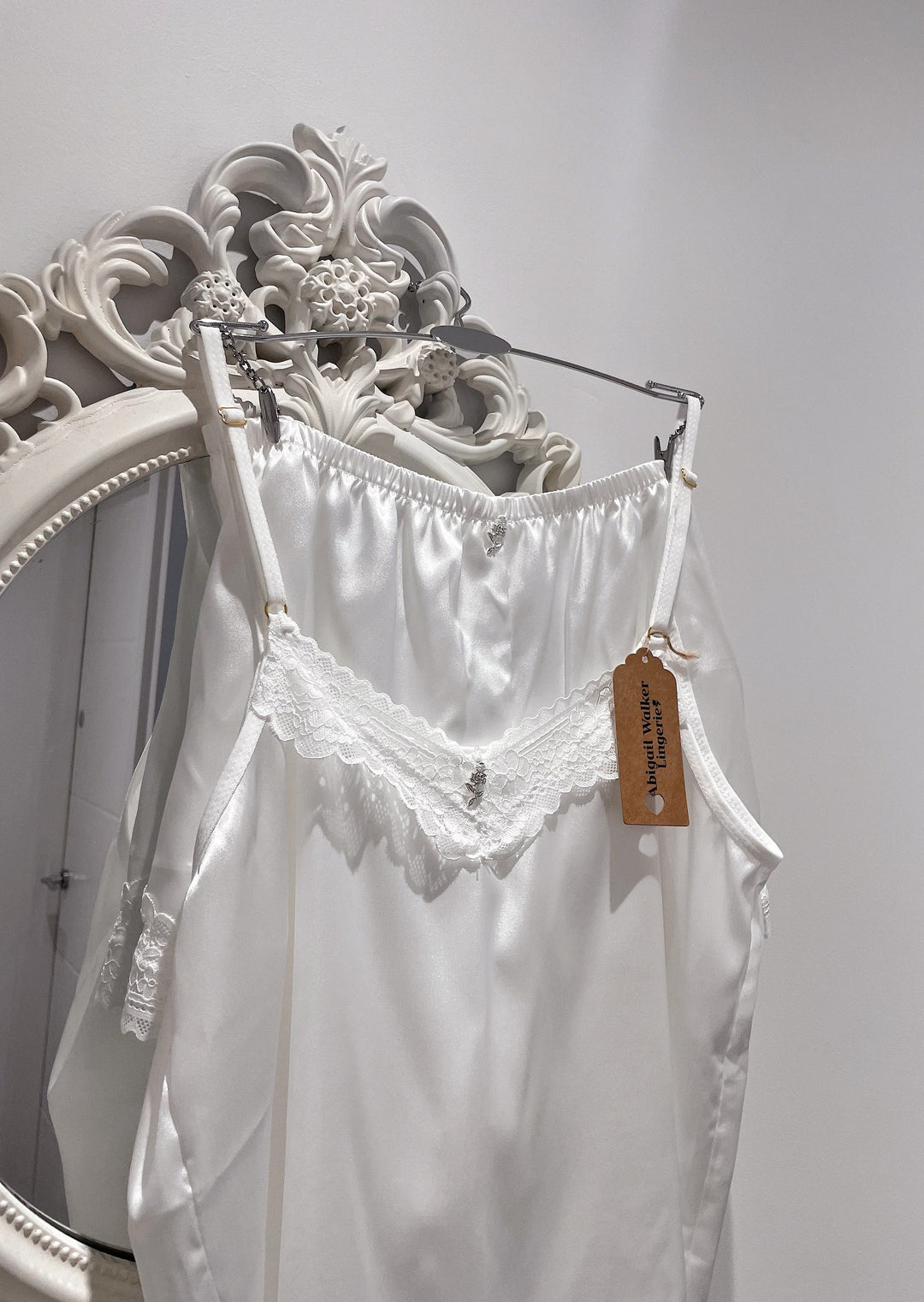 Rosa White Satin Nightwear Set