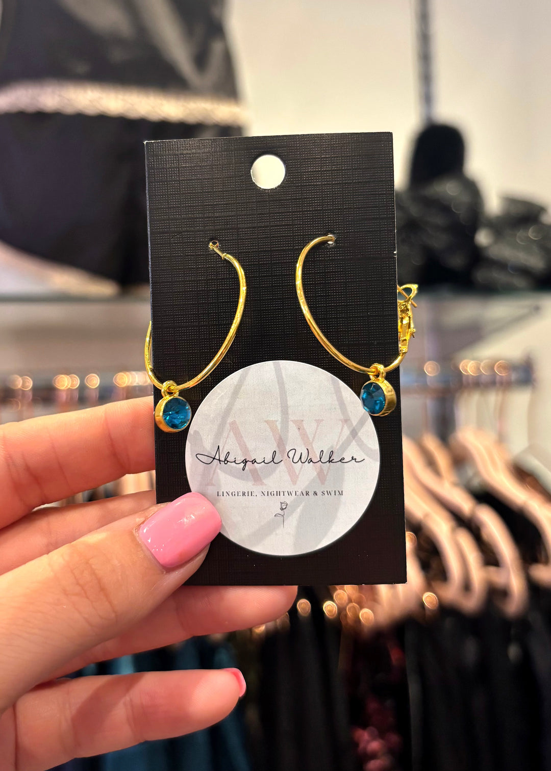 Mini Turquoise Jewel Hoop Earrings