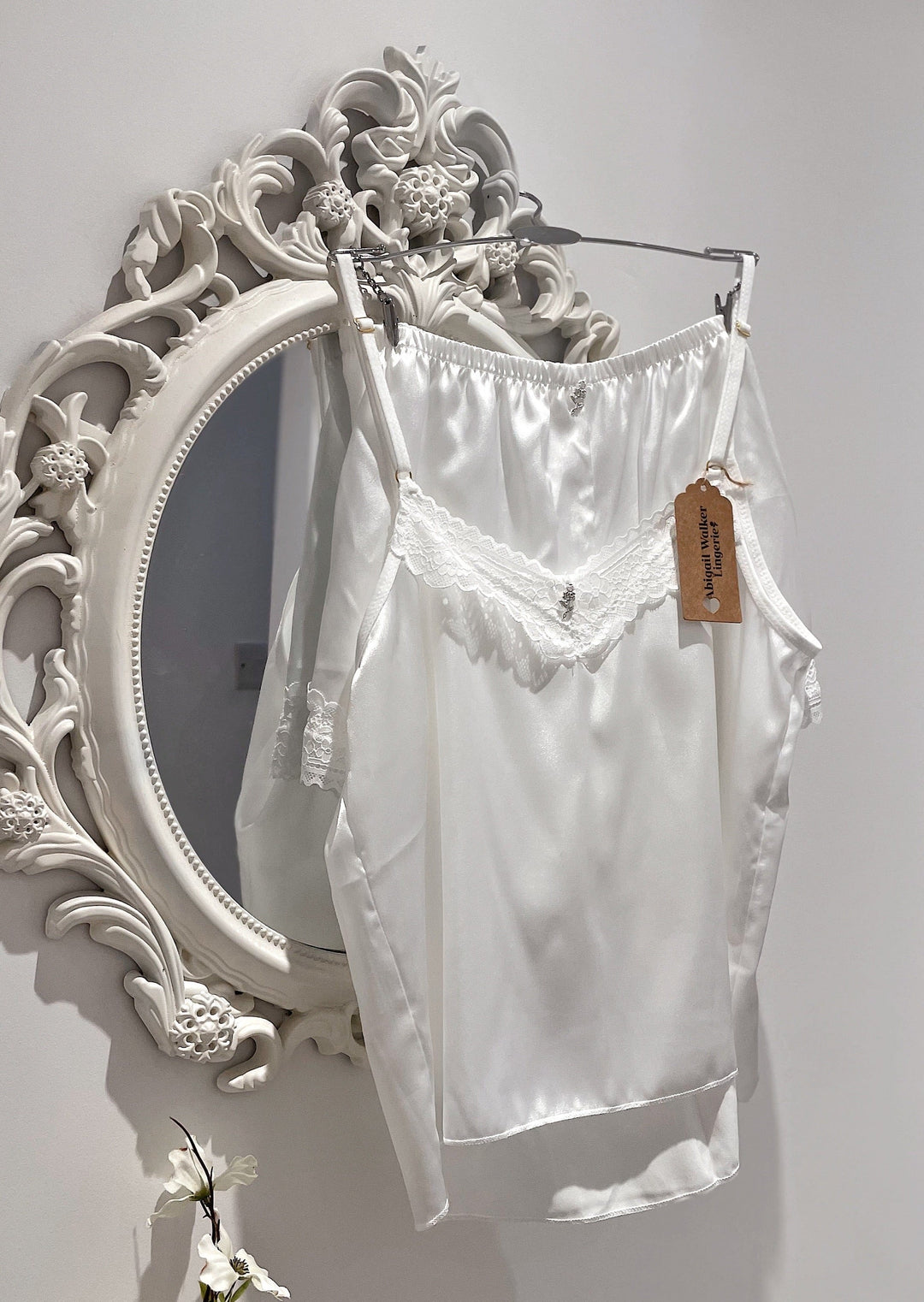 Rosa White Satin Nightwear Set