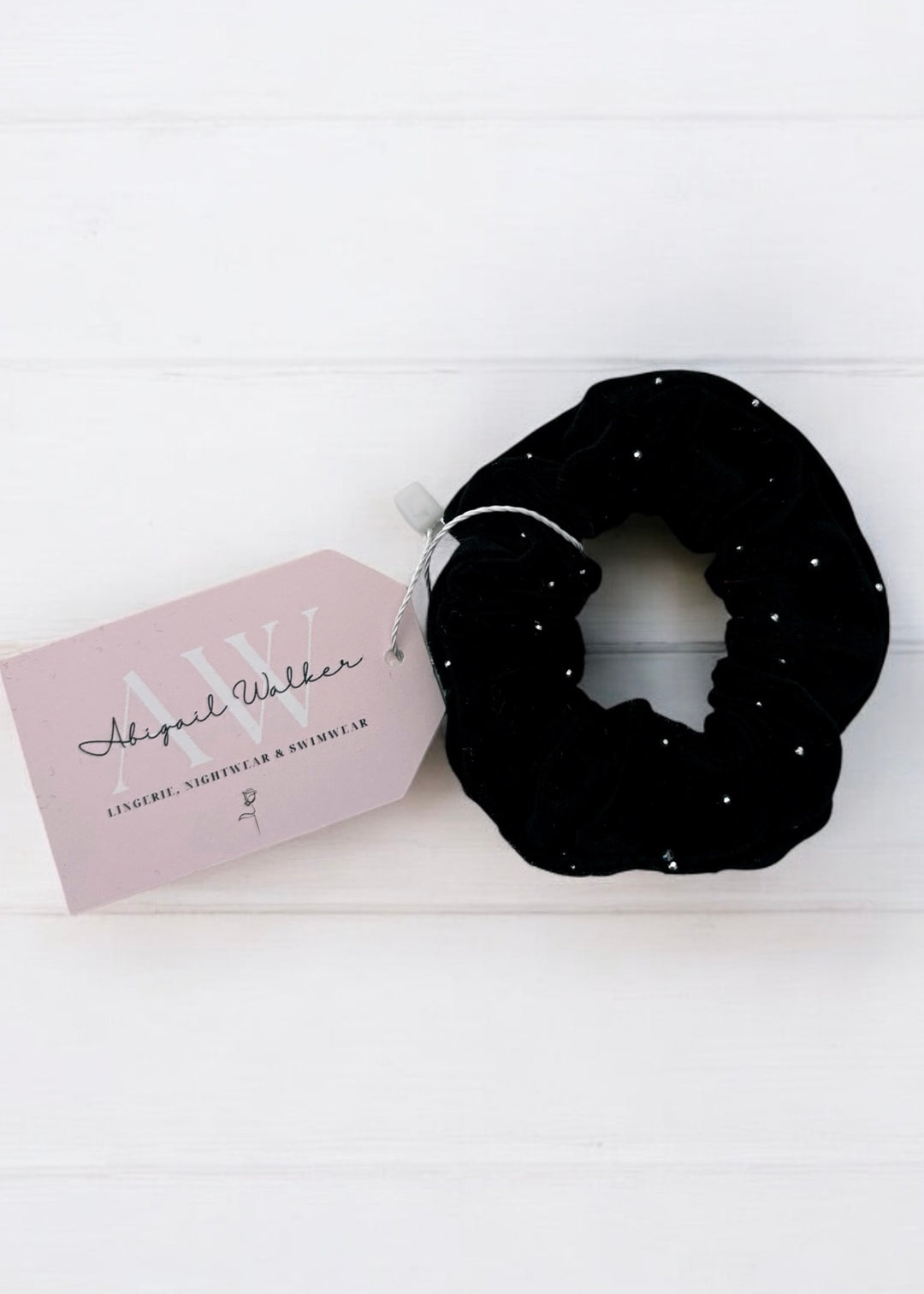 Black Studded Velvet Scrunchy