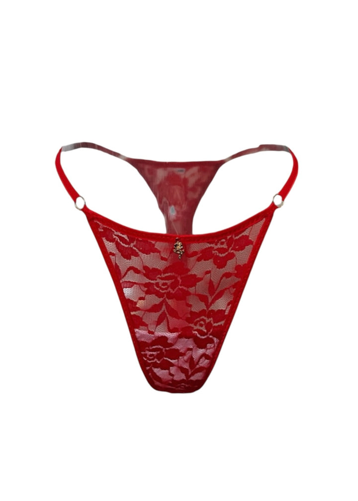 Red Rose Lace Thong