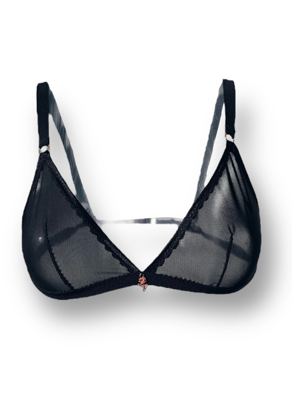 Black Mesh Triangle Bra