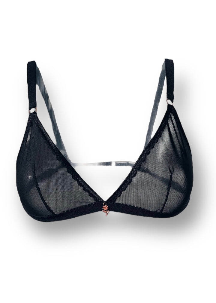 Black Mesh Triangle Bra