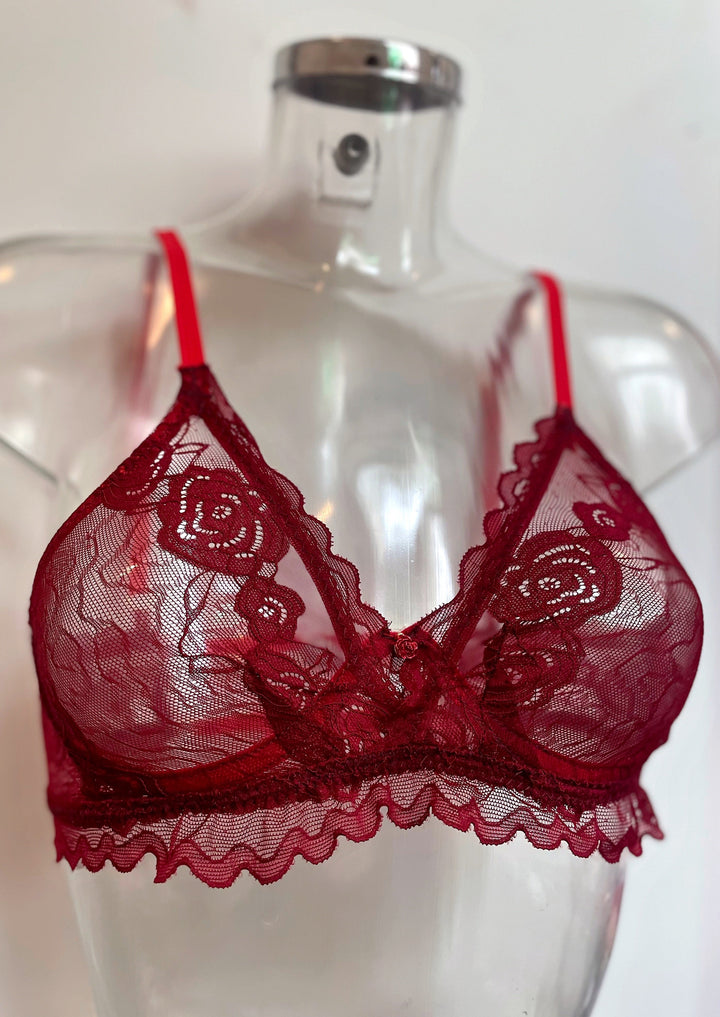 Bella Burgundy Lace Underwired Bra