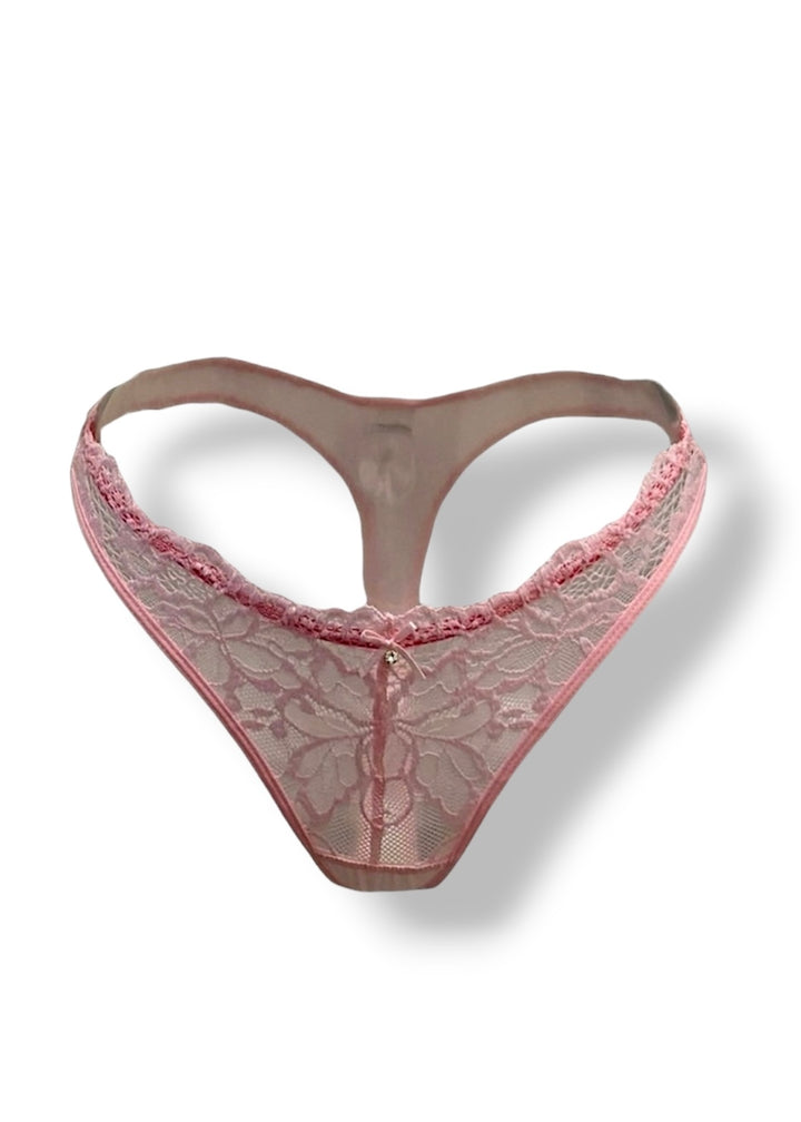 Isabella Pink Lace Thong