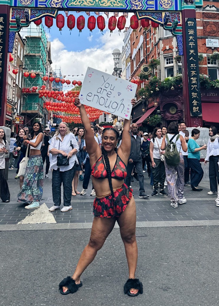 Model wearing a Floral Triangle Bra