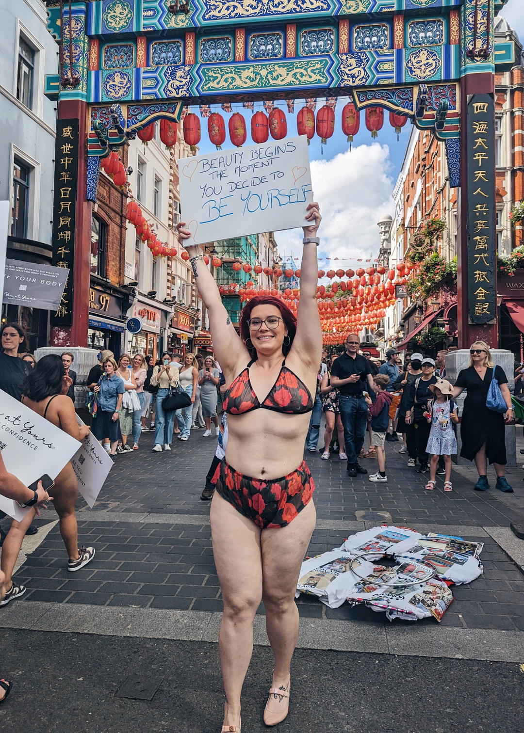 Model wearing a Floral Triangle Bra