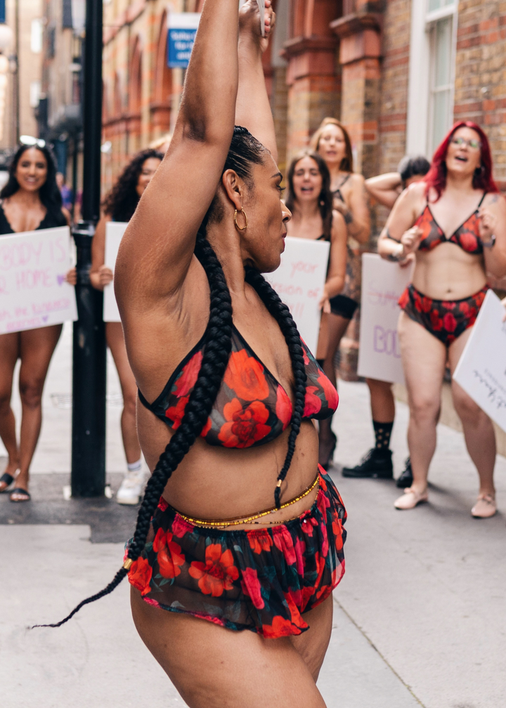 Model wearing a Floral Triangle Bra