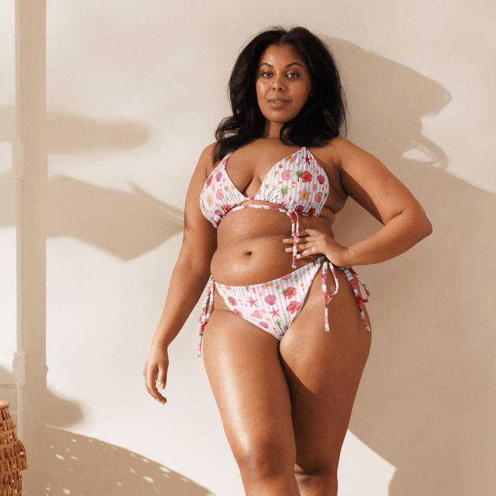 Recycled Fabric Beach Babe Triangle Bikini Set