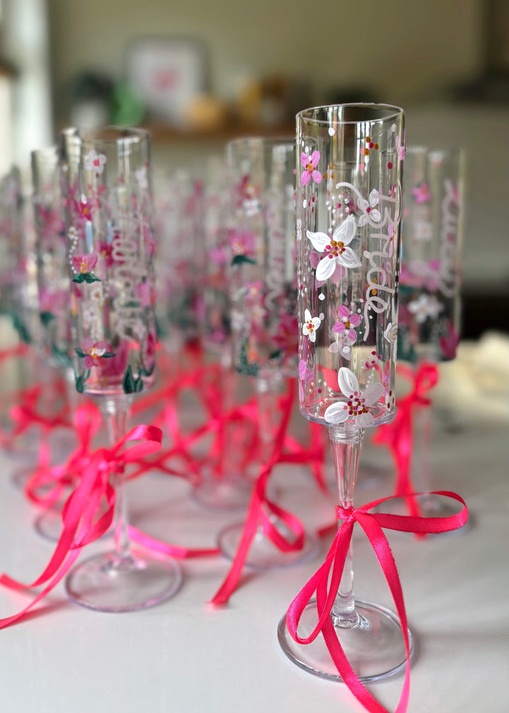 Hand Painted Wedding/ Bridal Glasses