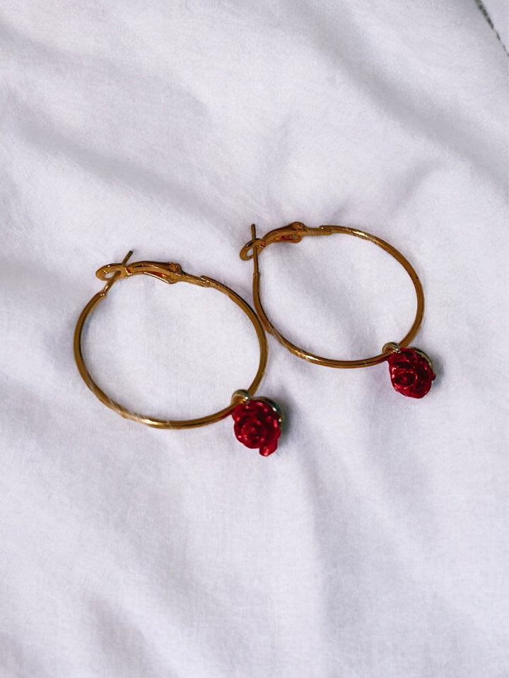 Bella Rose Hoop Earrings