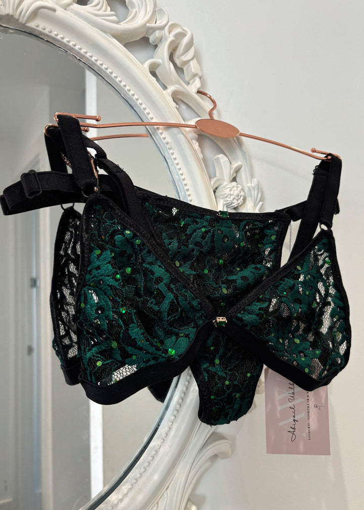 Aurora Green Lace Lingerie Set