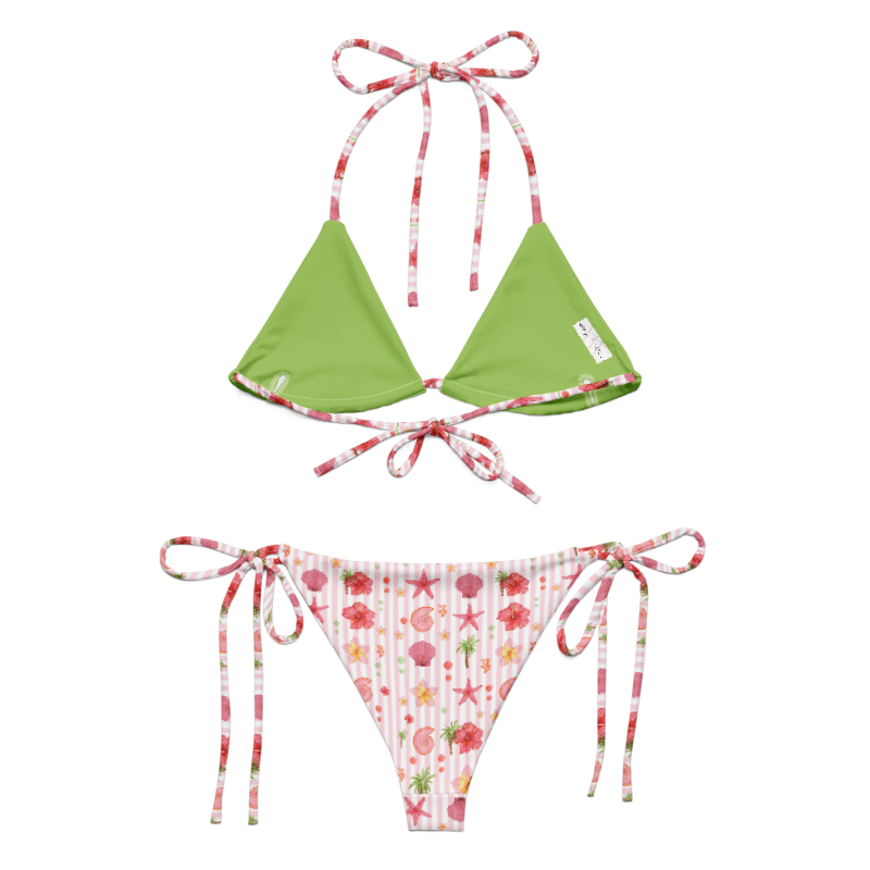 Recycled Fabric Beach Babe Triangle Bikini Set