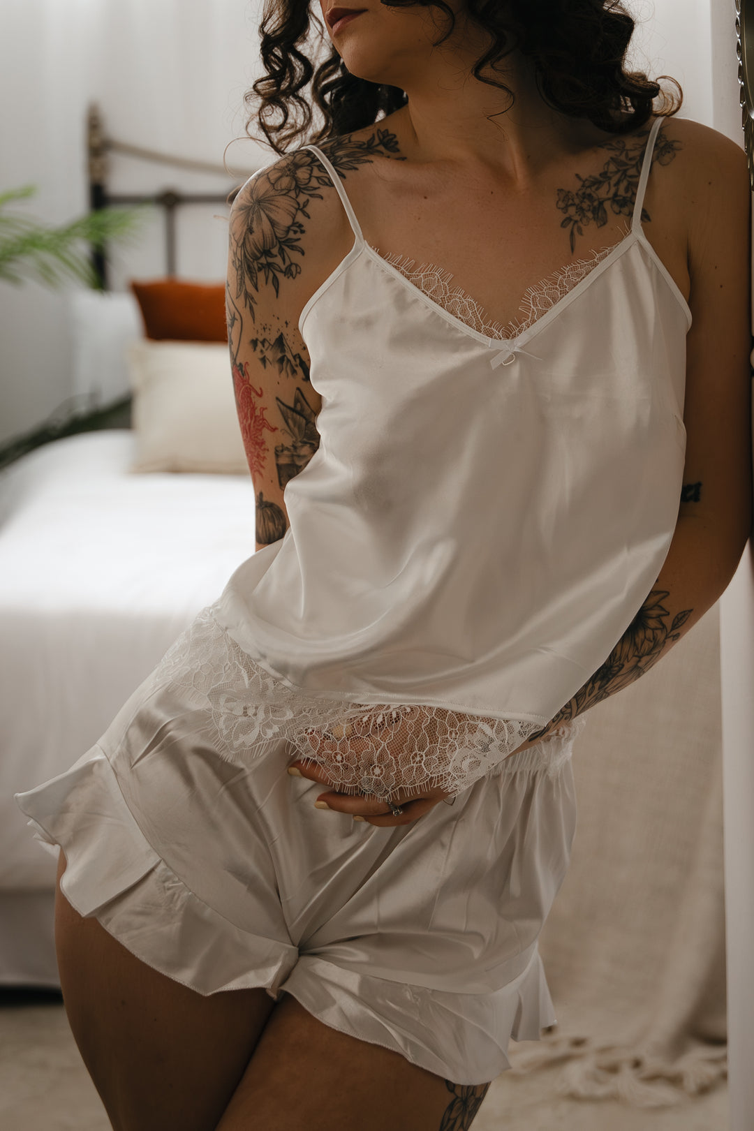 Willow Satin & Lace Shorts Nightwear Set