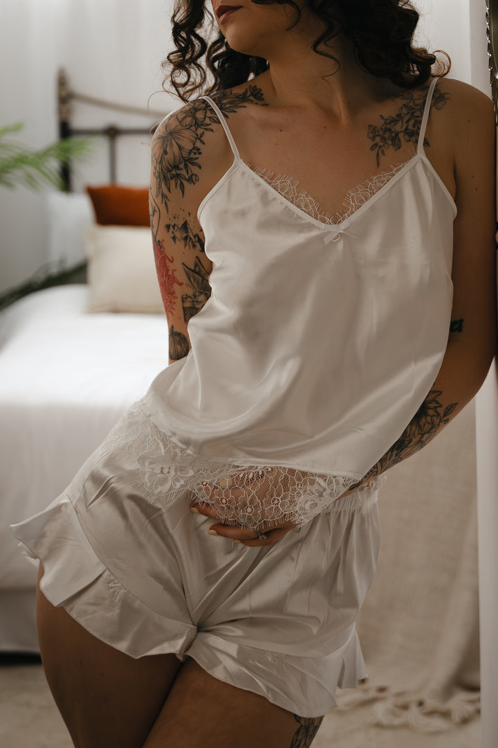 Willow Satin & Lace Shorts Nightwear Set
