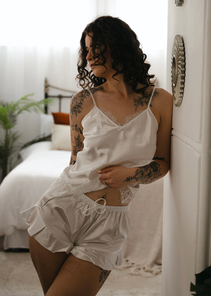 Willow Satin & Lace Shorts Nightwear Set