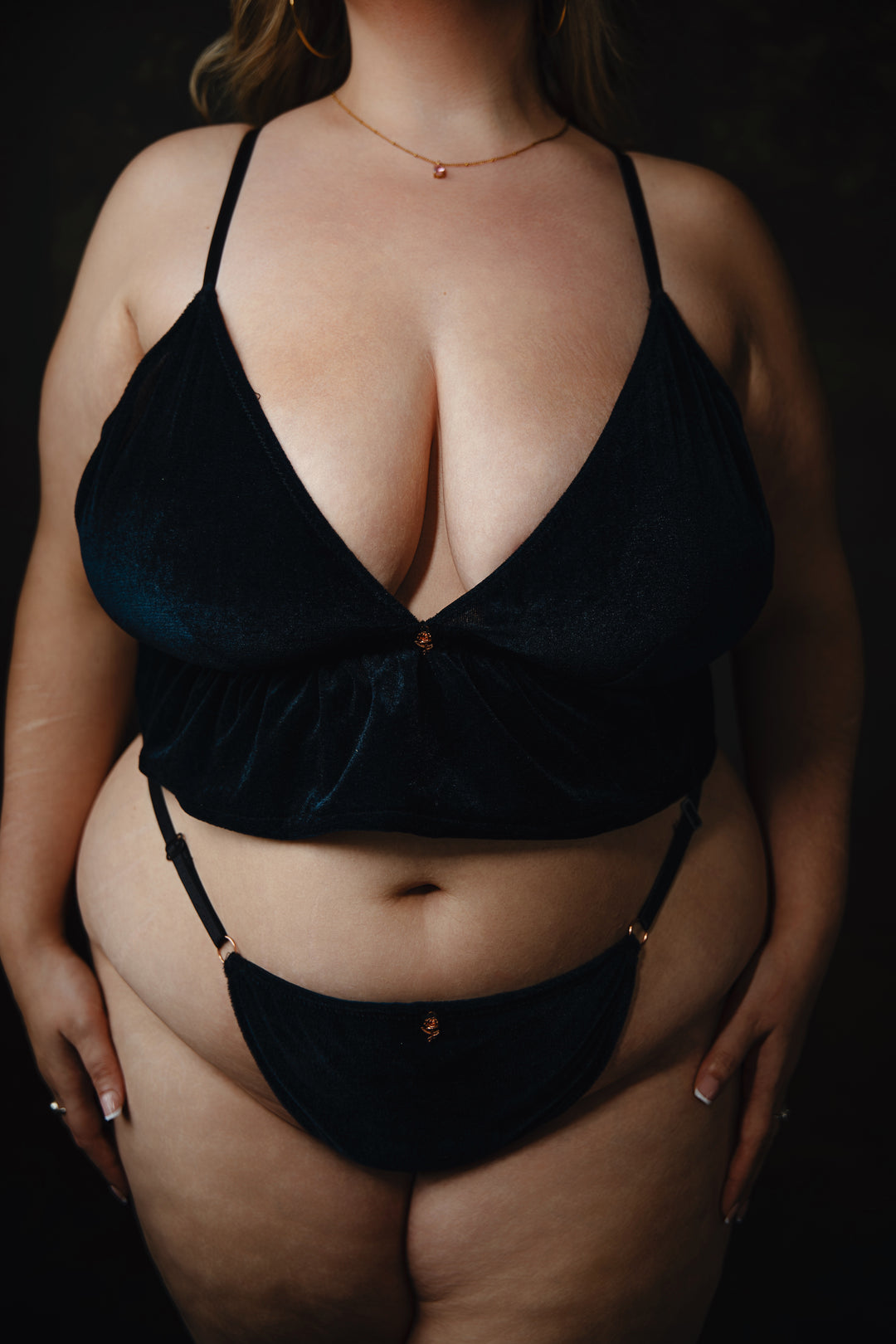 Midnight Muse Velvet Bralette Lingerie Set