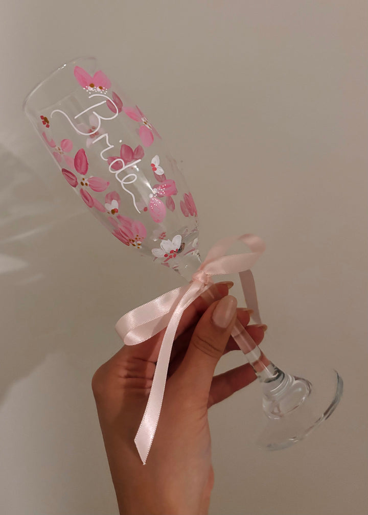 Hand Painted Wedding/ Bridal Glasses
