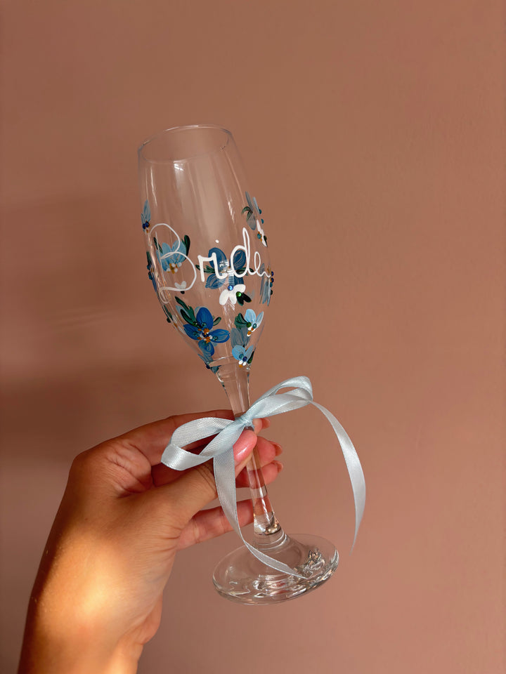Hand Painted Wedding/ Bridal Glasses With Embellishment