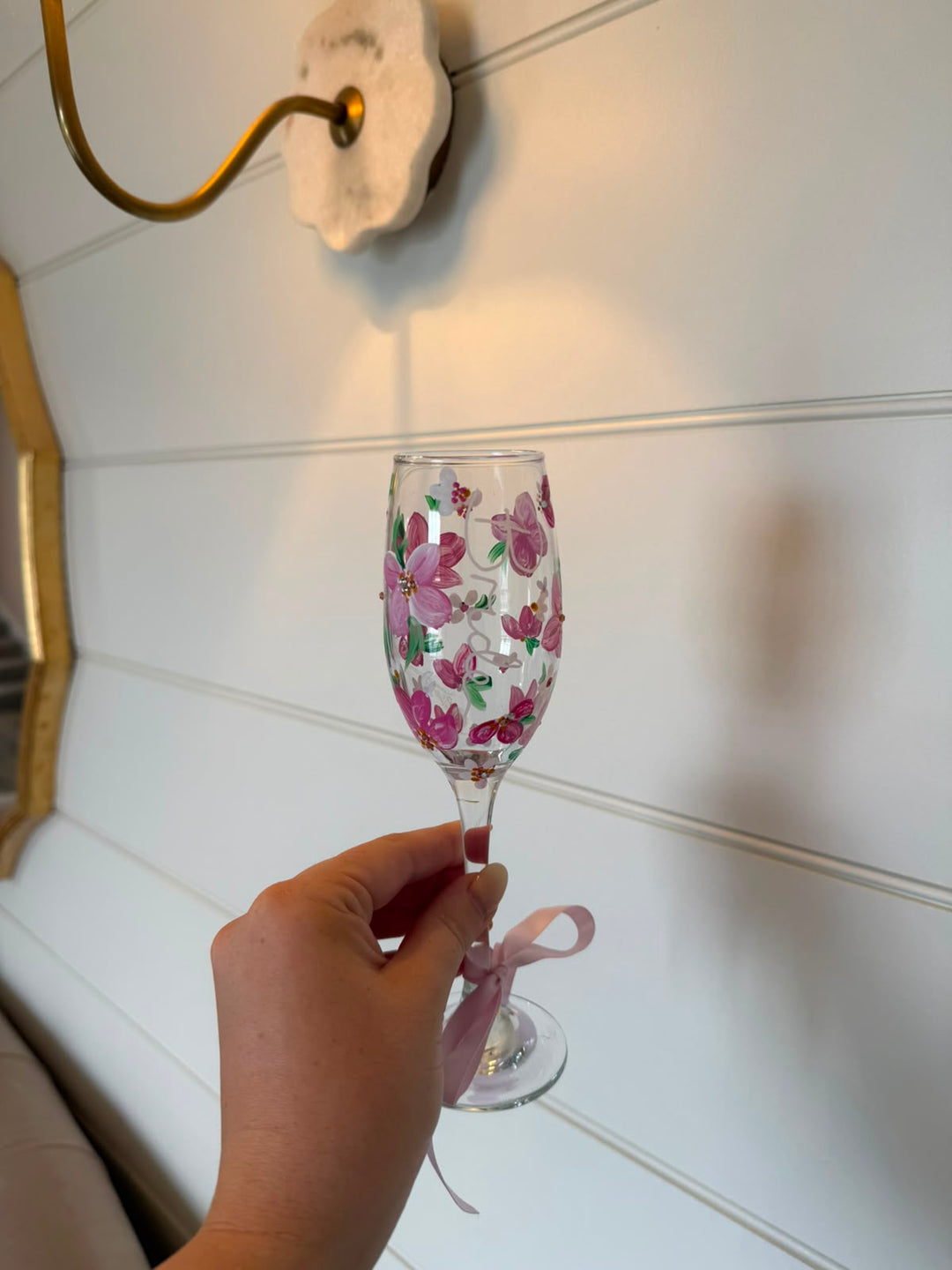 Hand Painted Wedding/ Bridal Glasses With Embellishment