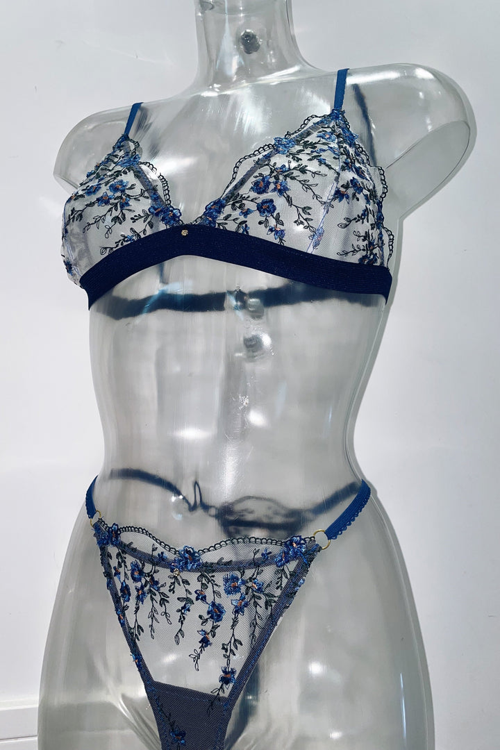 Bluebell Embroidered Lingerie Set