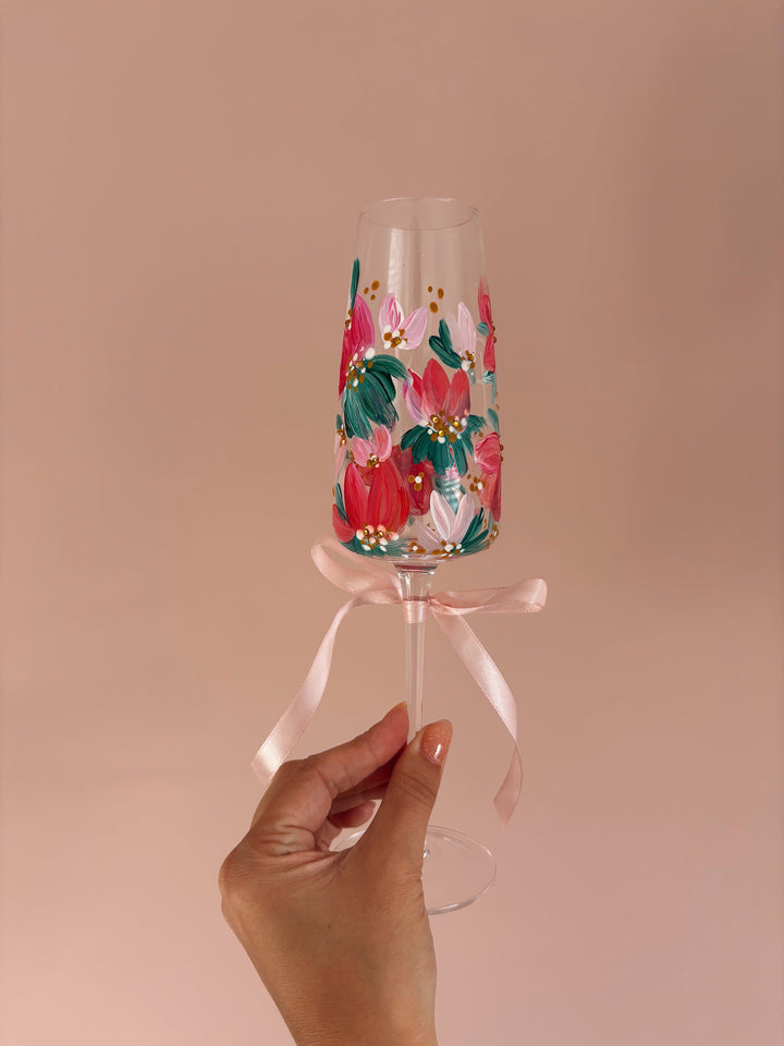 Premium Hand Painted Wedding/ Bridal Prosecco Glasses With Embellishment