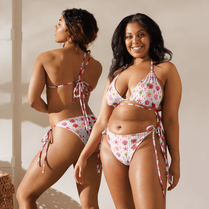 Recycled Fabric Beach Babe Triangle Bikini Set