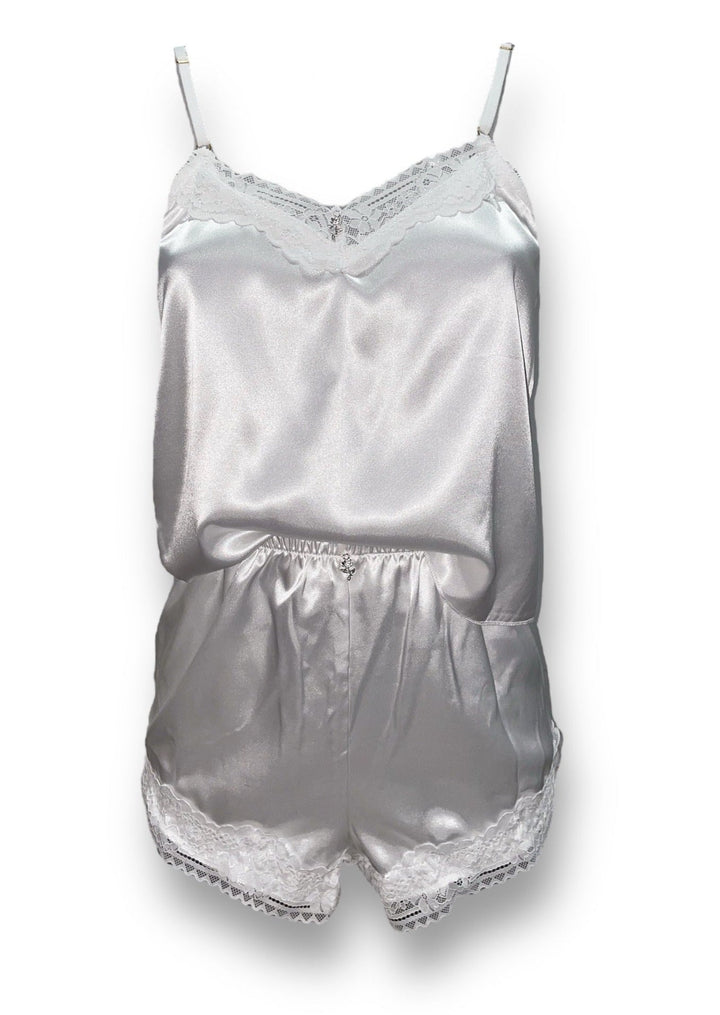 Rosa White Satin Pyjama Set