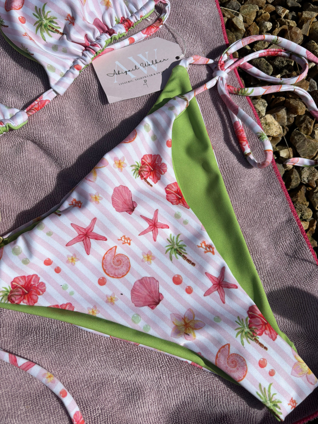 Recycled Fabric Beach Babe Triangle Bikini Set