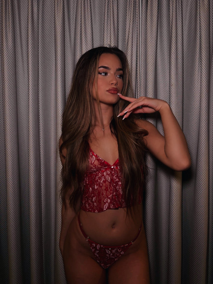 Ruby Red Lace Lingerie Set