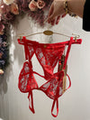 Red Rose Lace 4-piece Set