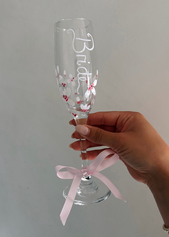 Hand Painted Wedding/ Bridal Glasses