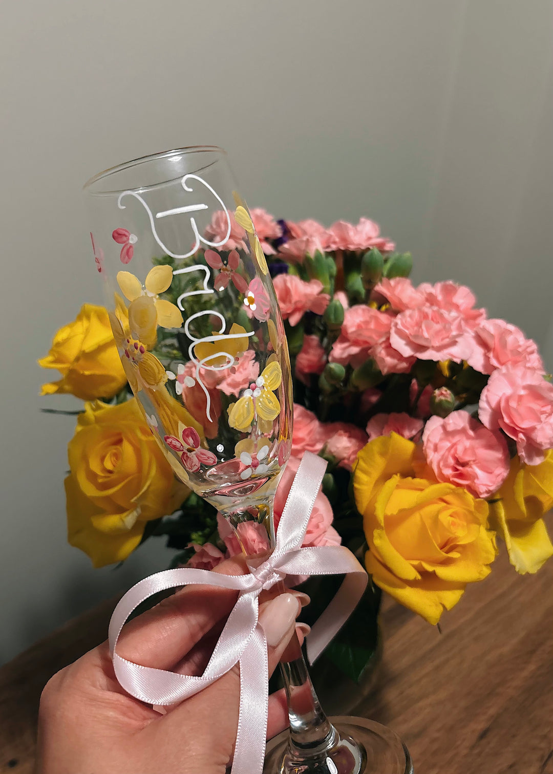Hand Painted Wedding/ Bridal Glasses