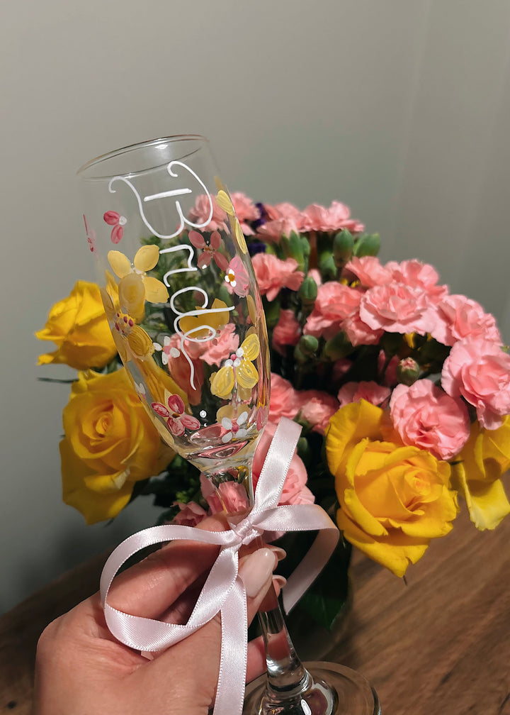 Hand Painted Wedding/ Bridal Glasses