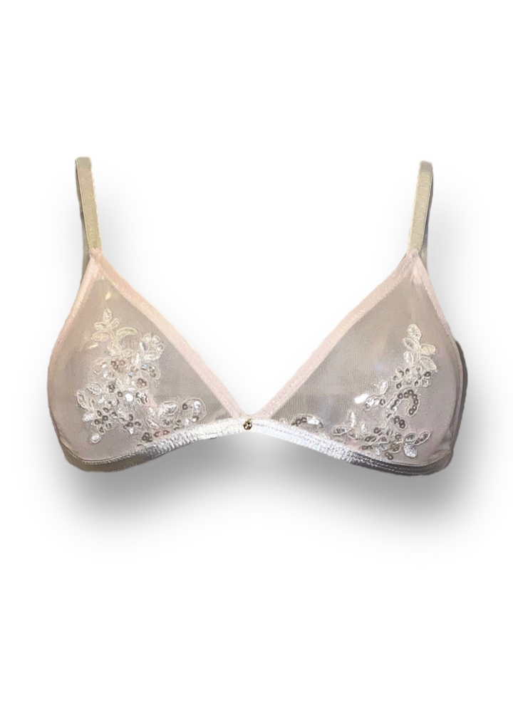 Baby Pink Appliqué Triangle Bra