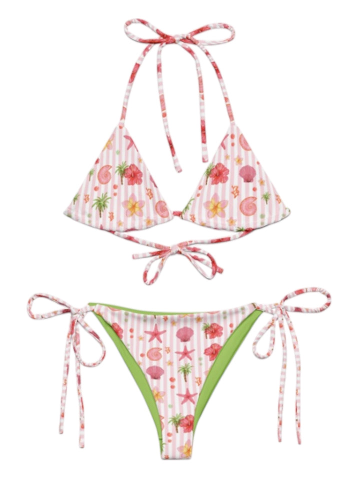 Recycled Fabric Beach Babe Triangle Bikini Set