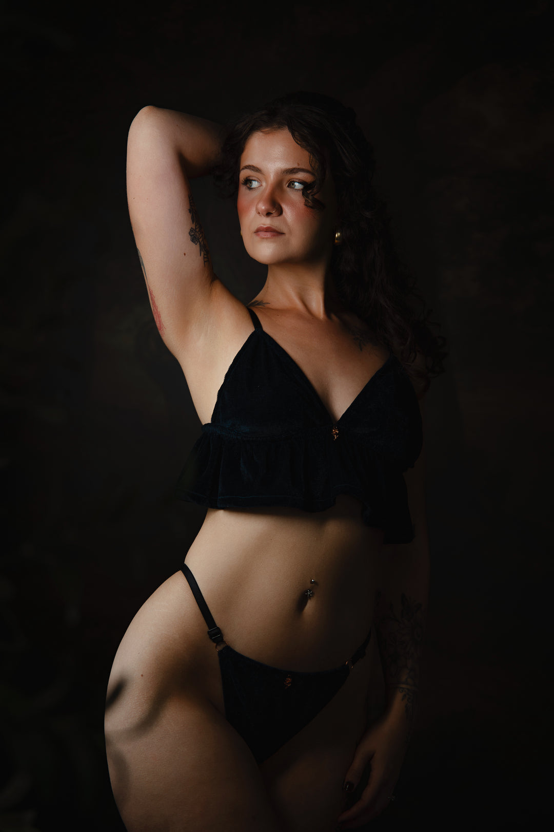 Midnight Muse Velvet Bralette Lingerie Set
