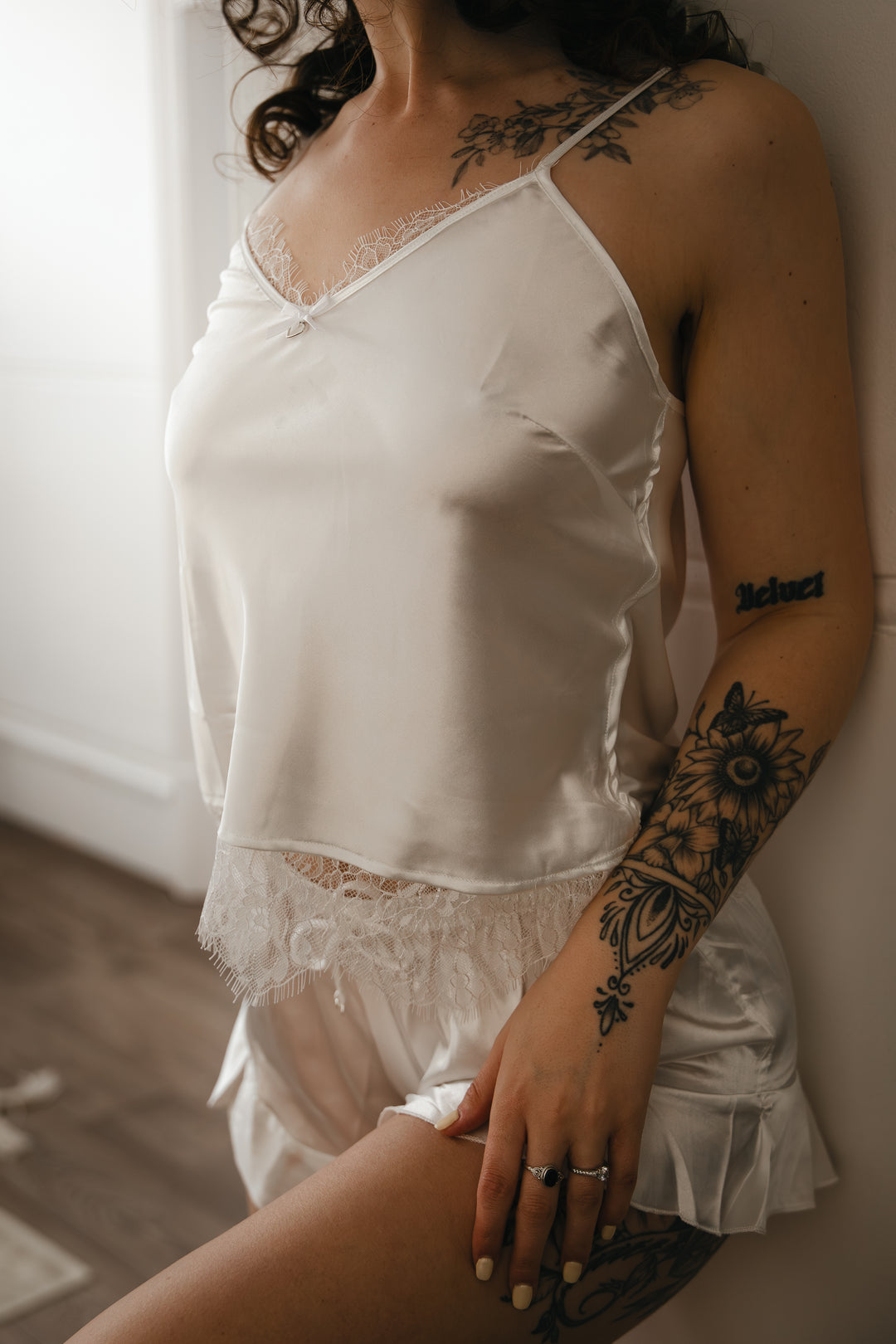 Willow Satin & Lace Shorts Nightwear Set