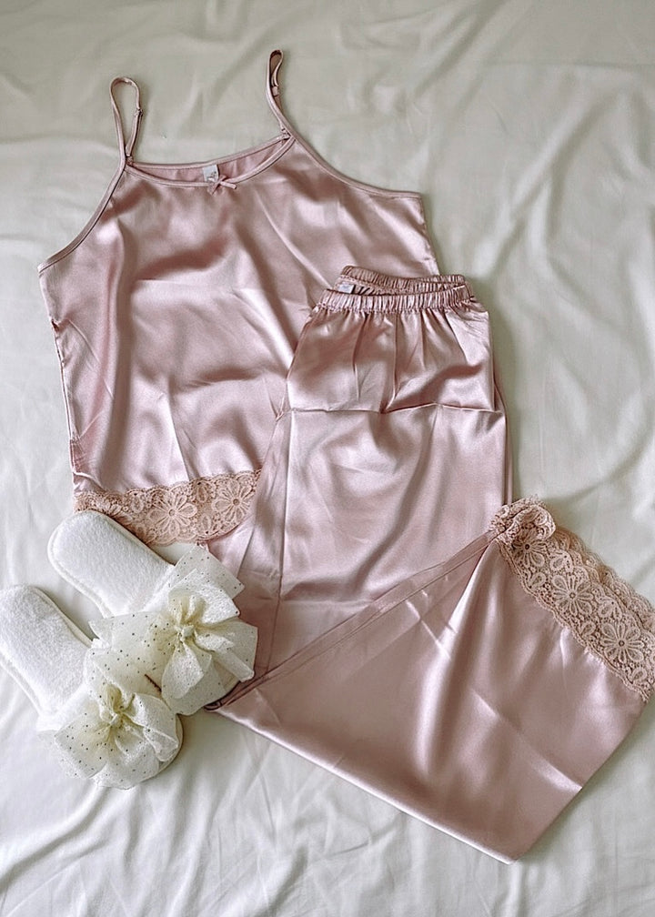 Rosette Satin Nightwear Set