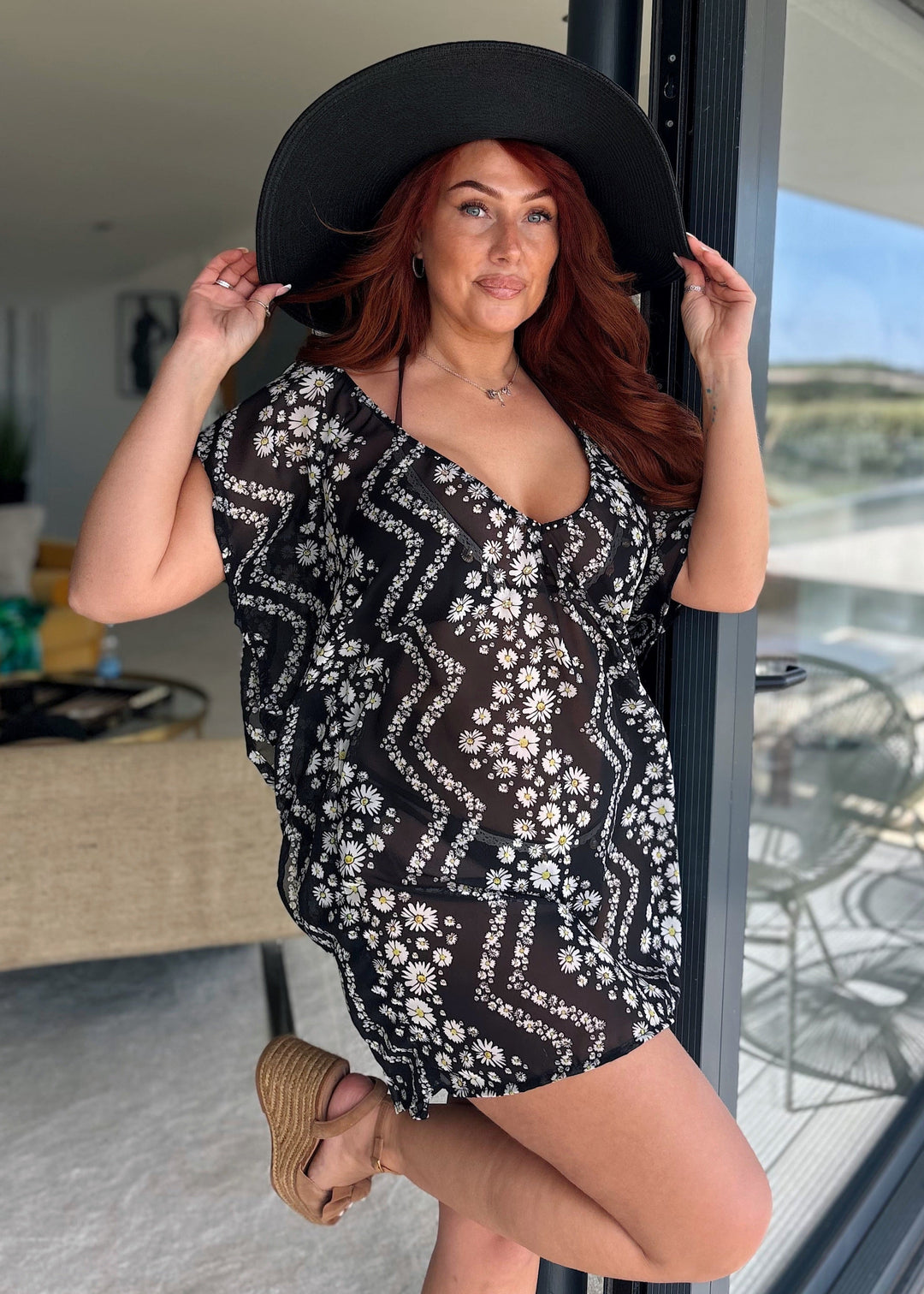 Daisy Embellished Cover-up