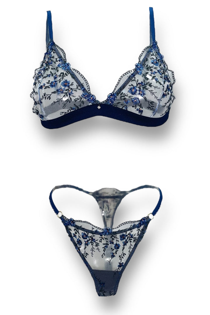 Bluebell Embroidered Lingerie Set