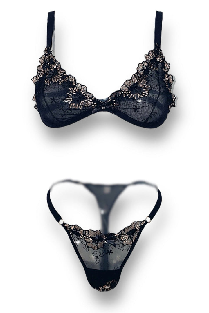 Chloe Embroidered Lingerie Set