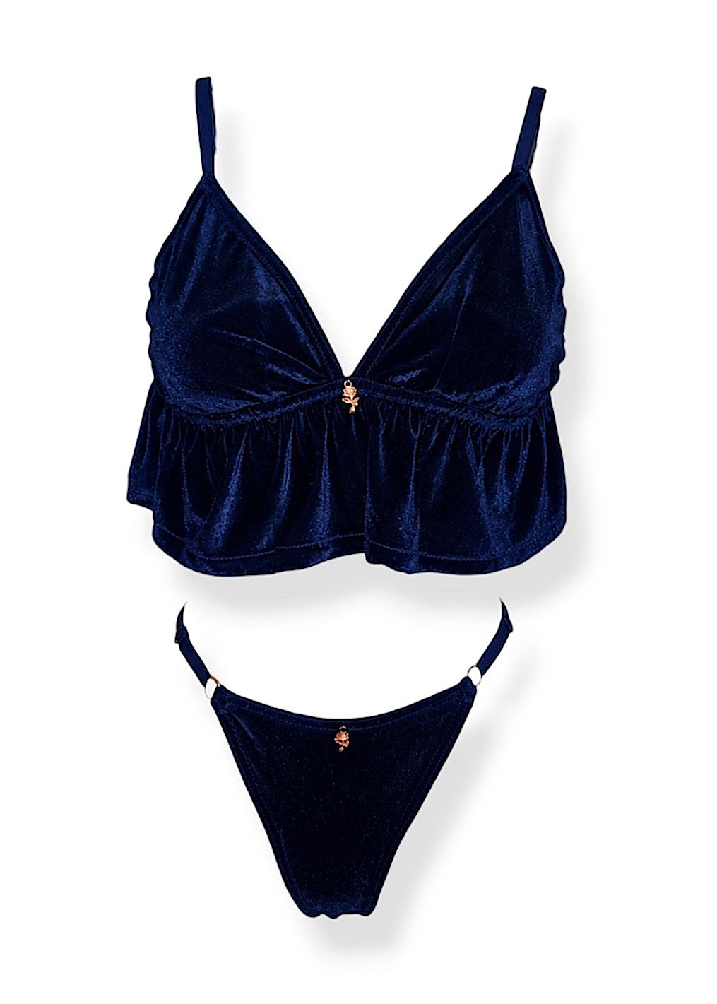 Midnight Muse Velvet Bralette Lingerie Set
