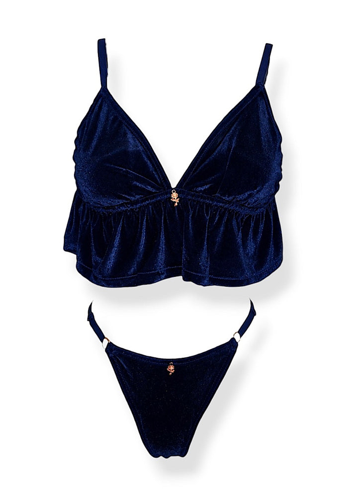Midnight Muse Velvet Bralette Lingerie Set