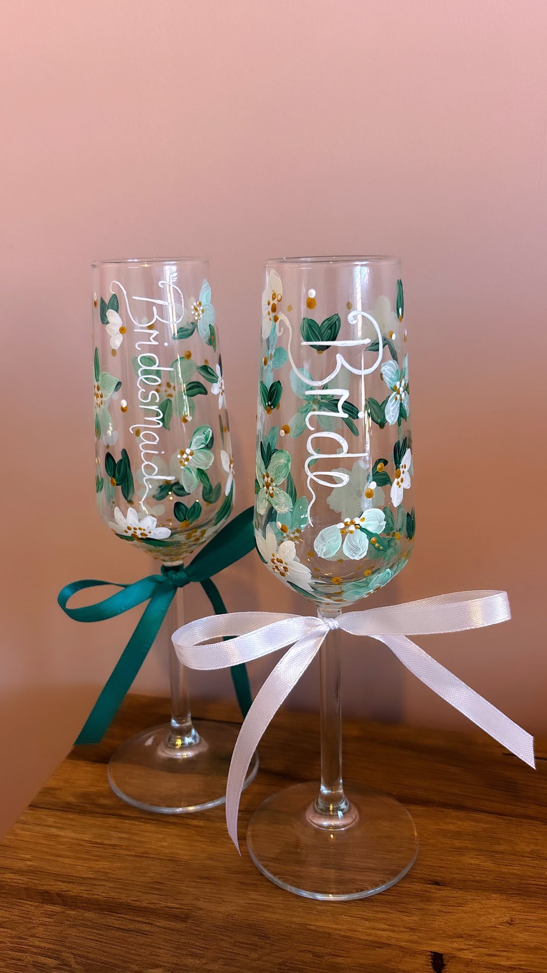 Hand Painted Wedding/ Bridal Glasses